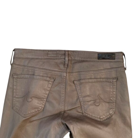 AG Adriano Goldschmied Women's Sz 27 Faux Leather Brown Skinny Ankle Legging - Picture 4 of 6